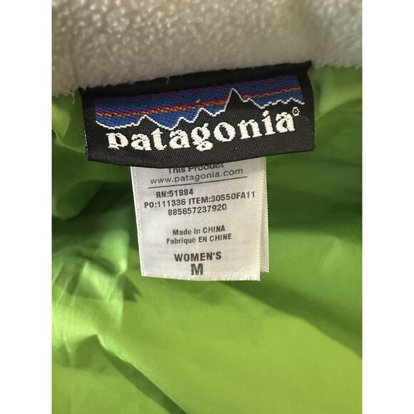 Patagonia Pipe Down Puffer Goose Insulated Coat Off White Women's Medium *Flawed - Picture 14 of 16